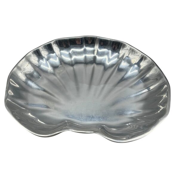 old town imports shell pewter dish tray signed #392379 made Mexico 14x11" READ - Picture 1 of 8